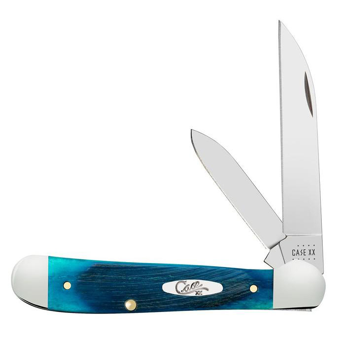 Case Caribbean Blue Bone Sawcut Jig Copperhead Knife | BladeOps