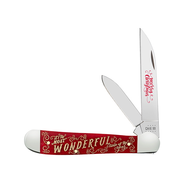 Case Christmas Dark Red Bone Copperhead Knife | BladeOps