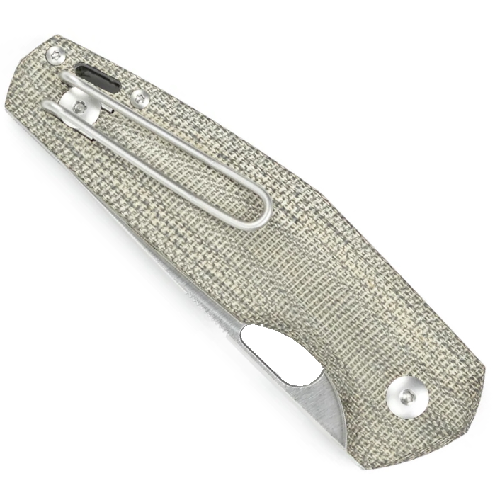 GiantMouse ACE Nimbus V2 Green Canvas Micarta Folding Knife, Satin