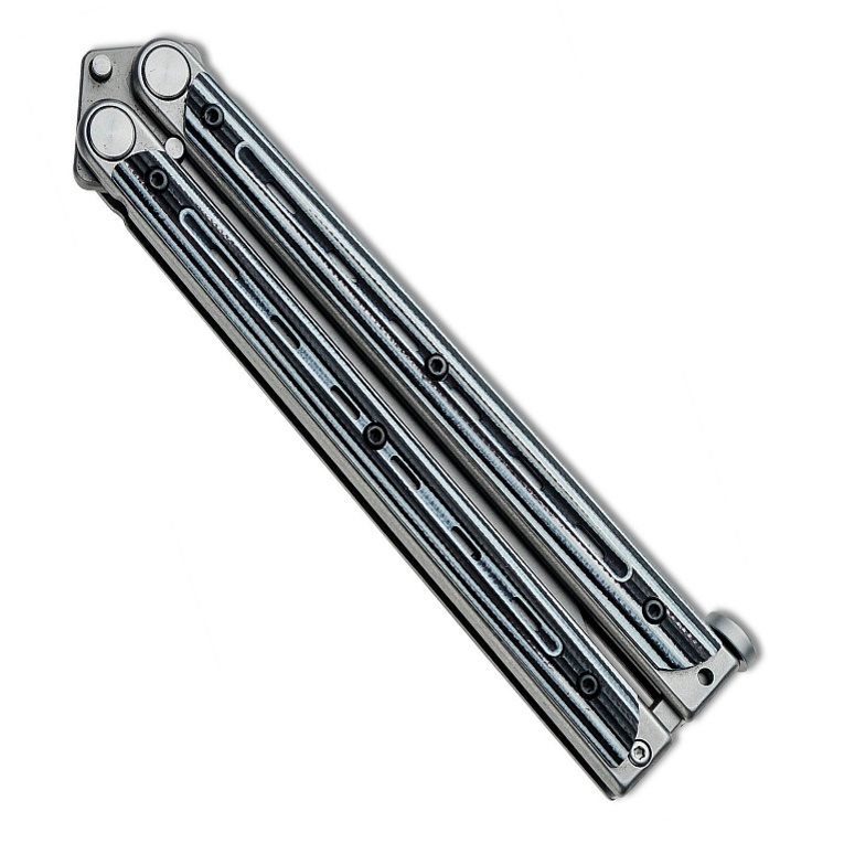 Bradley Kimura Butterfly Knife, Black & White G-10, Bead Blast