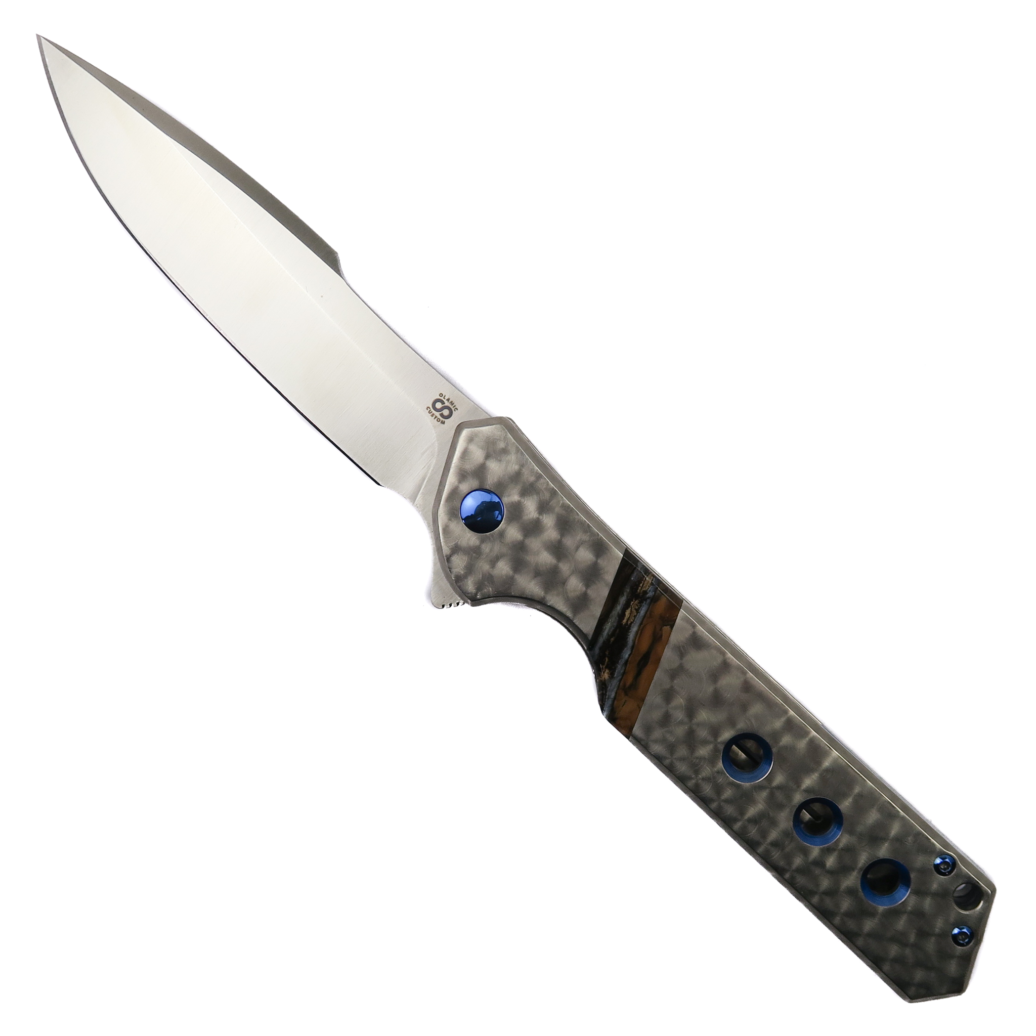 Olamic Cutlery Titanium Frosty Rainmaker Flipper Knife, Satin