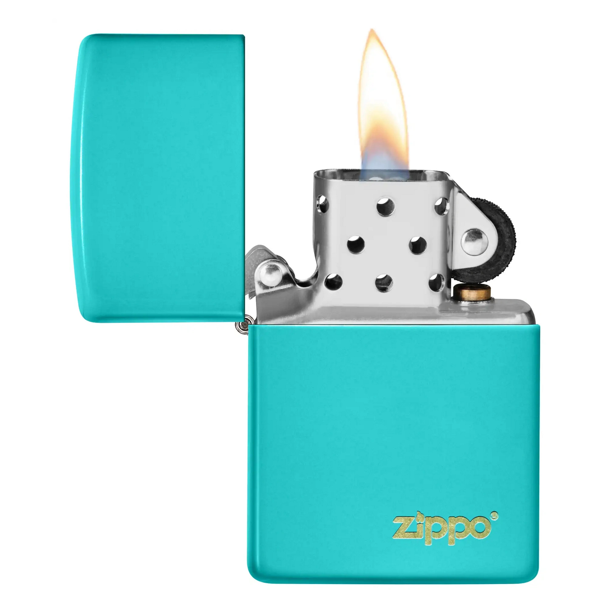 Zippo 49454 Flat Turquoise Zippo Lasered Lighter | BladeOps