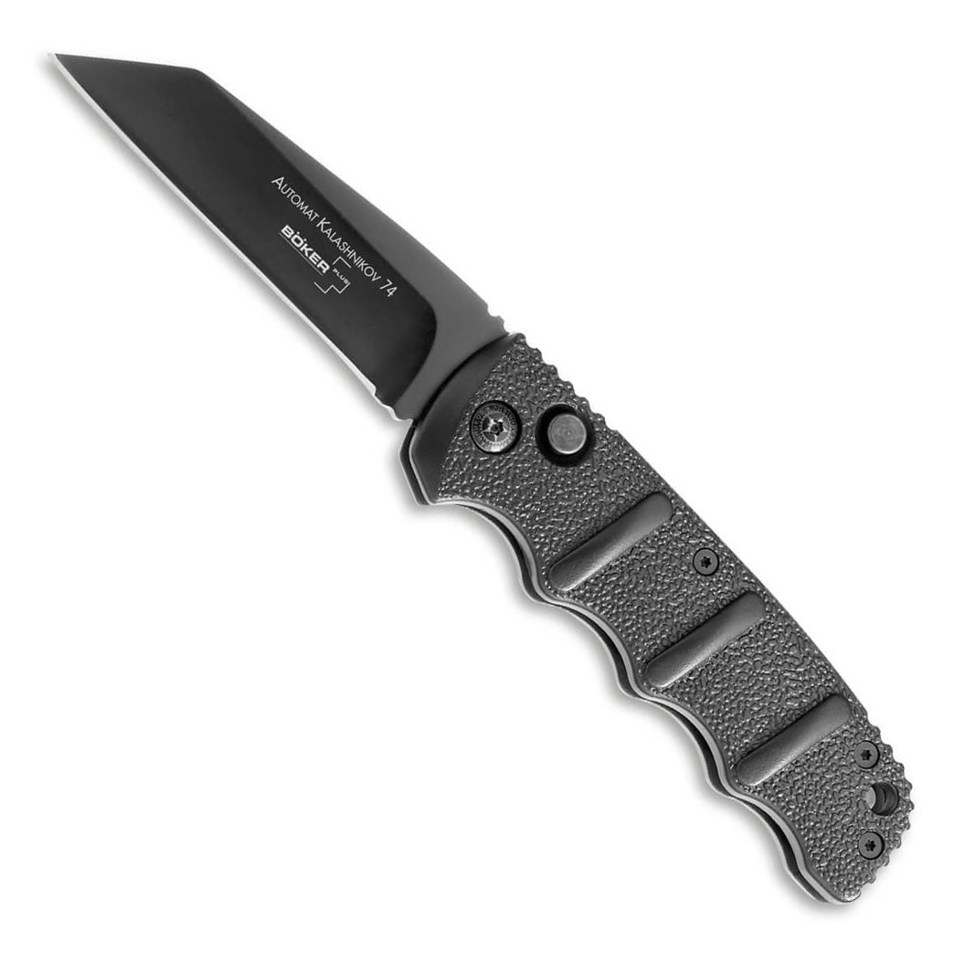 Boker Kalashnikov Sheepsfoot Auto Knife, D2 Black Blade | BladeOps