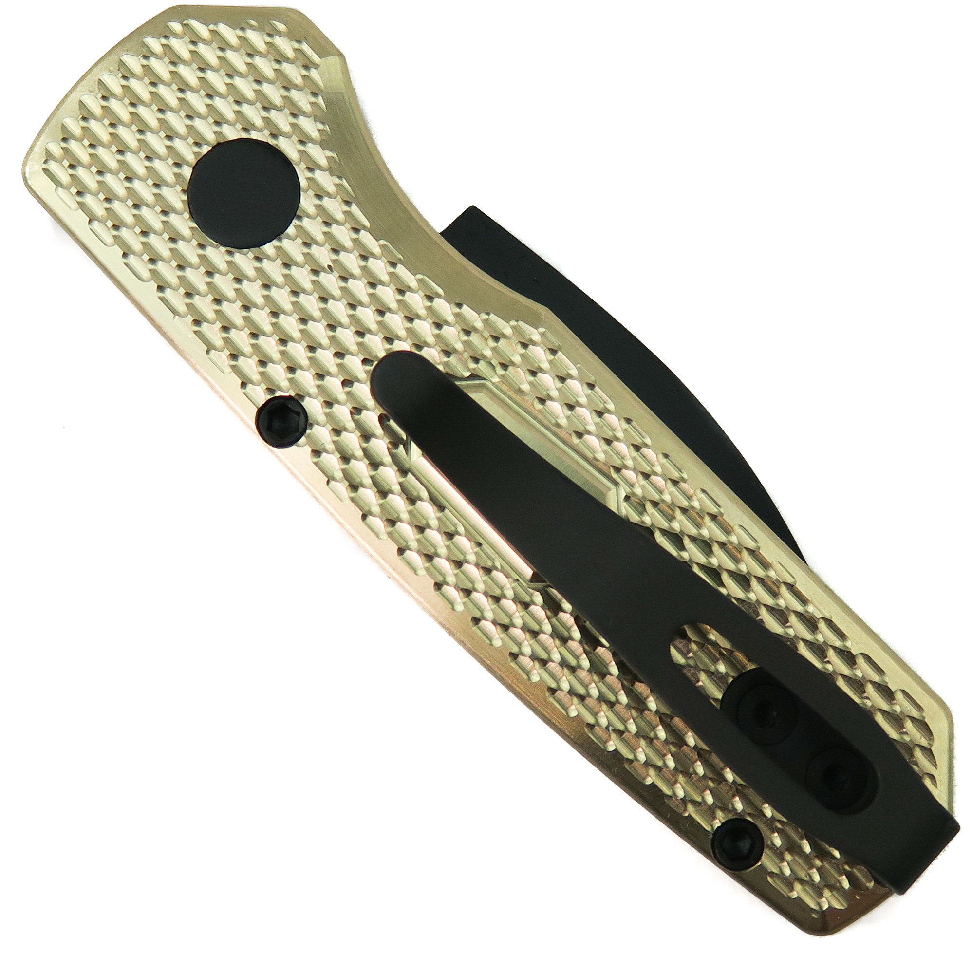 Pro-Tech Textured Bronze Runt 5 DLC Black Auto Knife | BladeOps