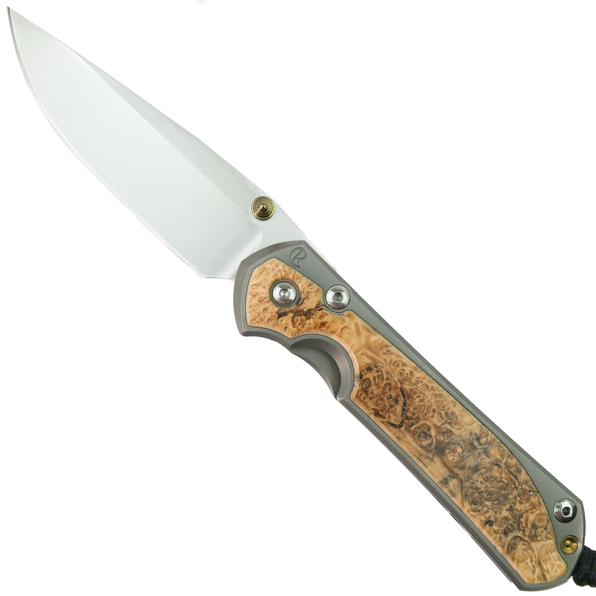 Chris Reeve L31-1108 Large Sebenza 31 Box Elder Burl Inlay Knife 