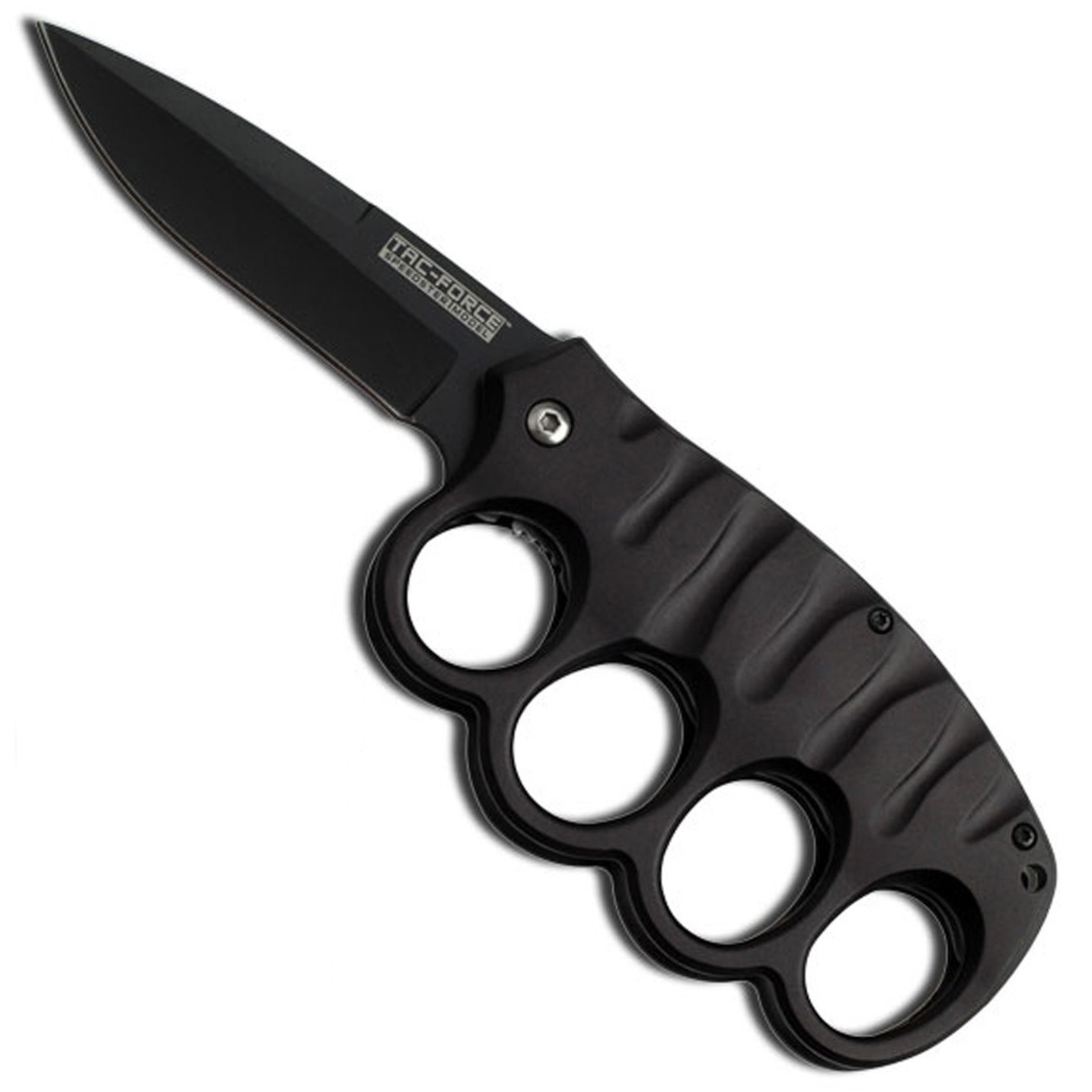 Tac-Force Black Aluminum Knuckle Spring Assisted Knife | BladeOps
