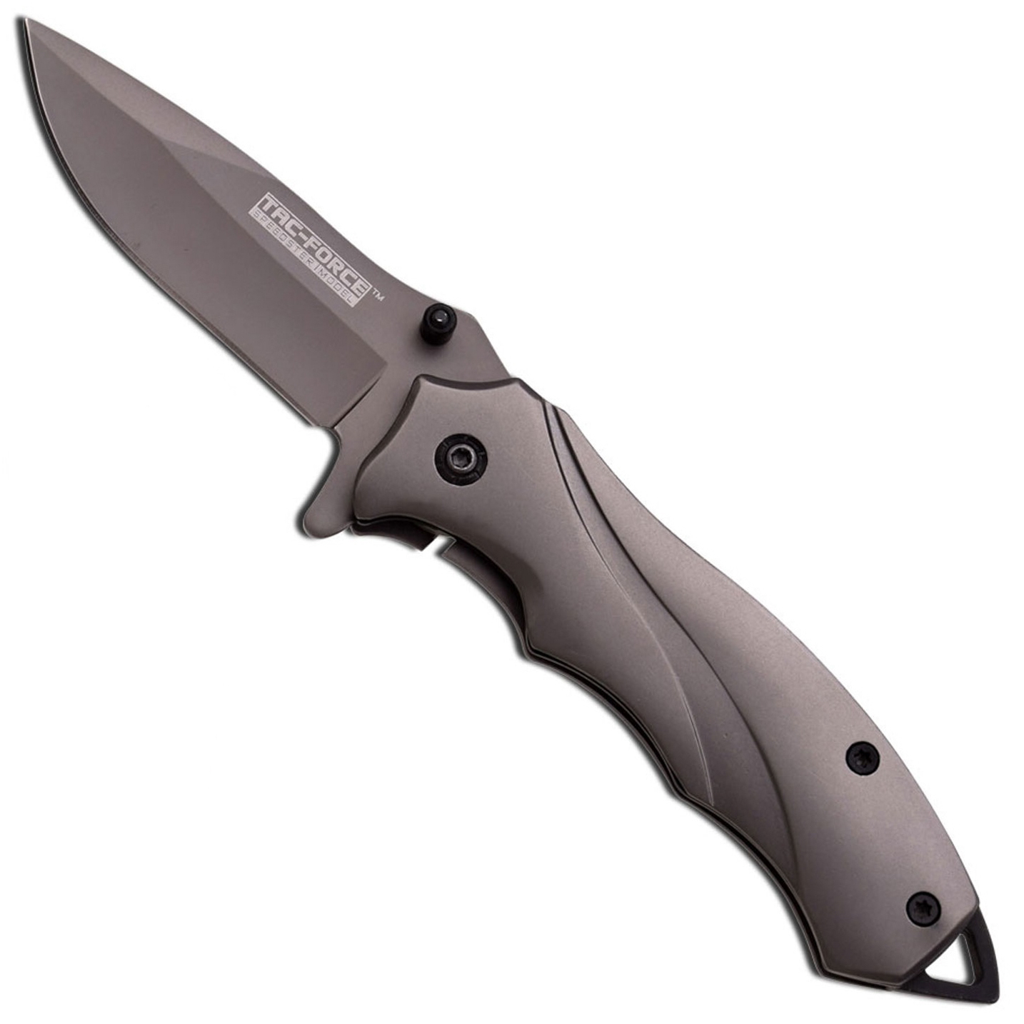 Tac-Force Gray Titanium Spring Assisted Knife | BladeOps