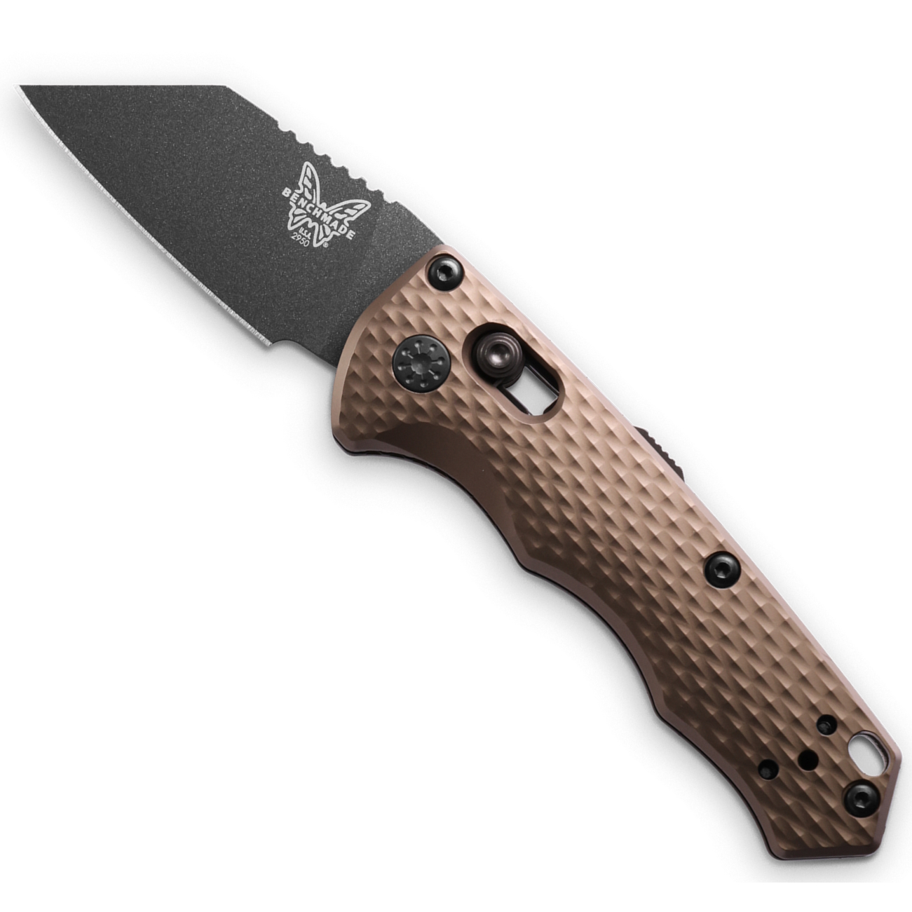 Benchmade Burnt Bronze Partial Auto Immunity Knife, Black