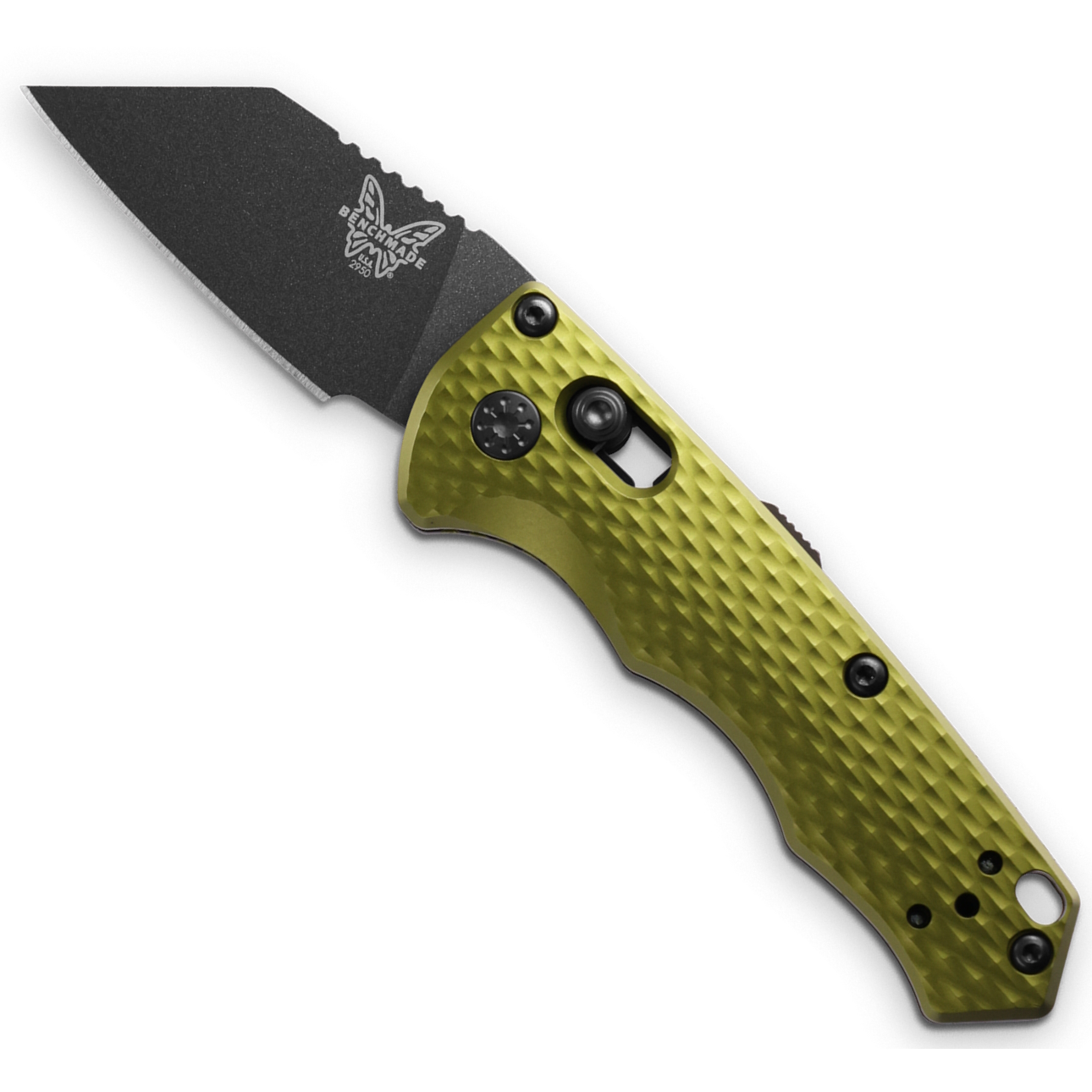 Benchmade Woodland Green Partial Auto Immunity Knife, Black Wharncliffe ...