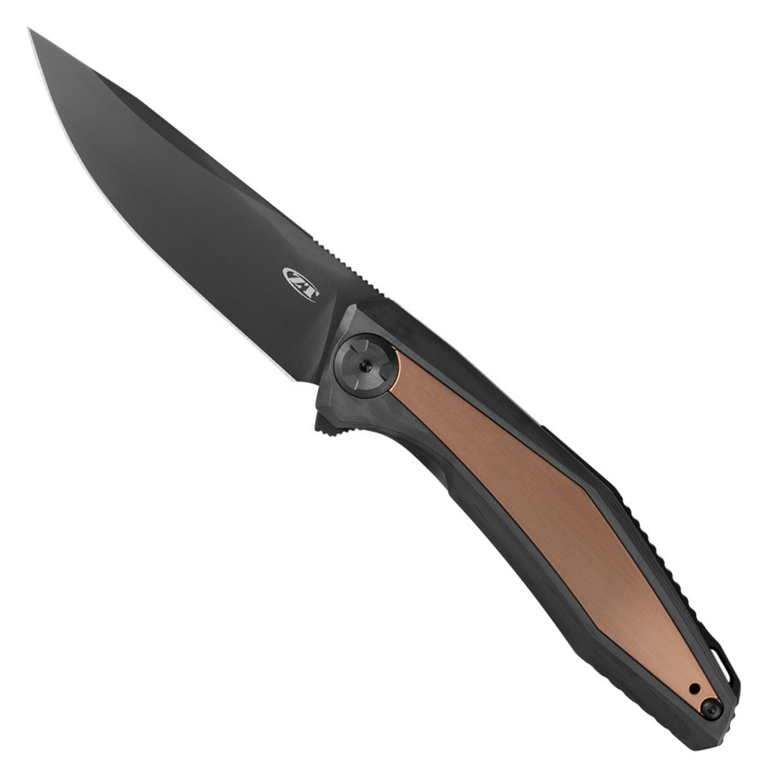 Zero Tolerance 0470 Titanium Copper Flipper Knife, S110V Black DLC