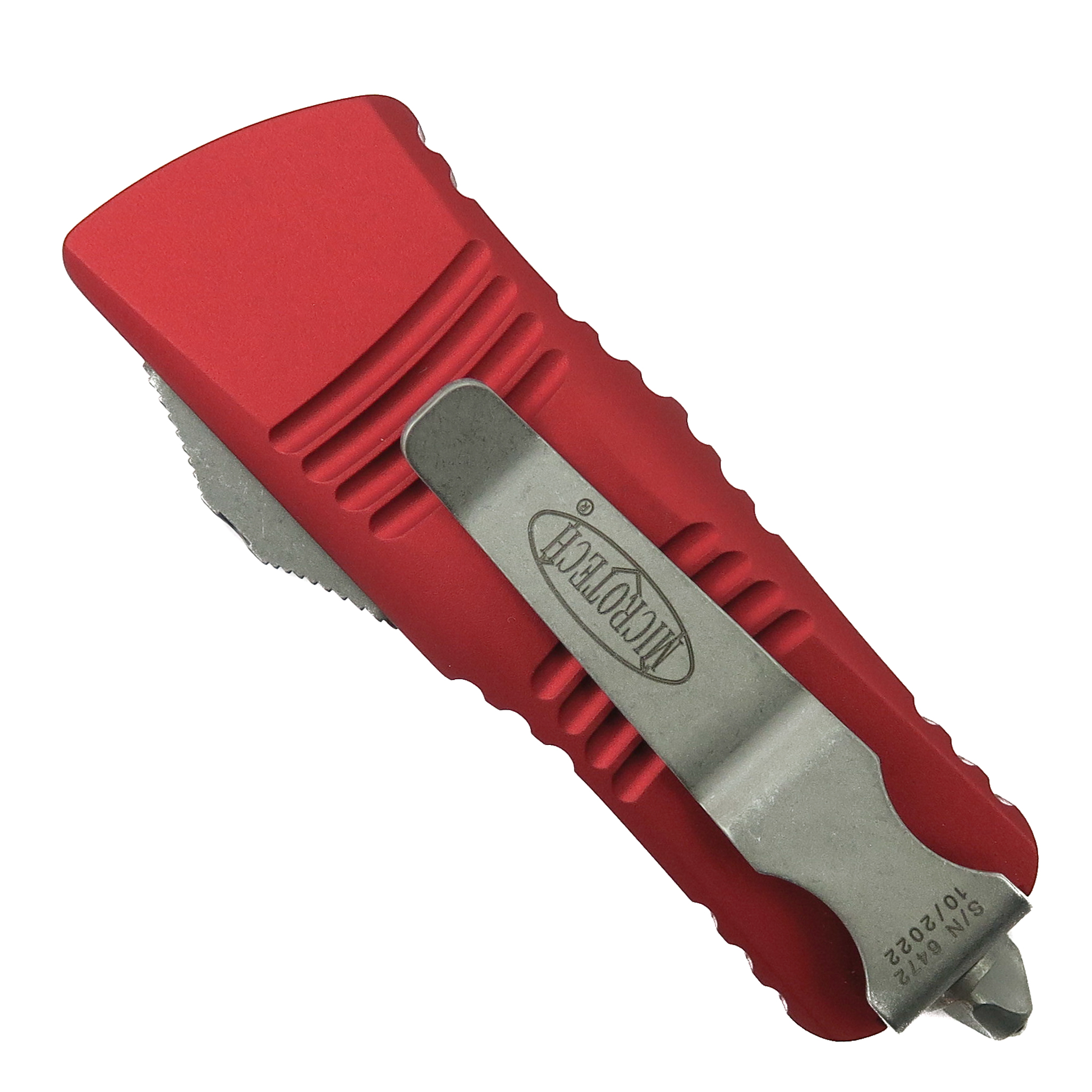 Microtech Red Mini Troodon CA Legal OTF Auto Knife, Apocalyptic