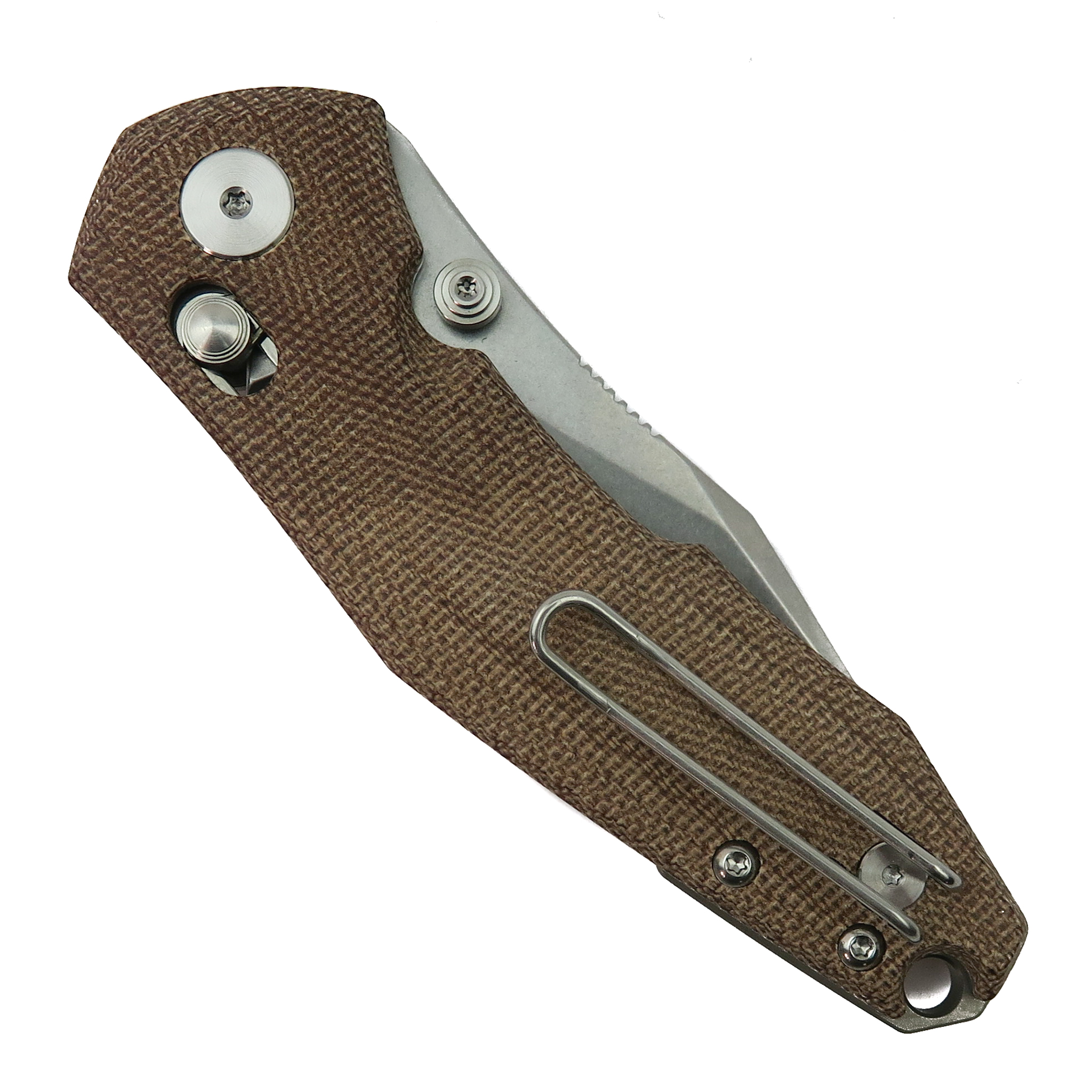 GiantMouse ACE Nazca Natural Canvas Micarta Folding Knife | BladeOps