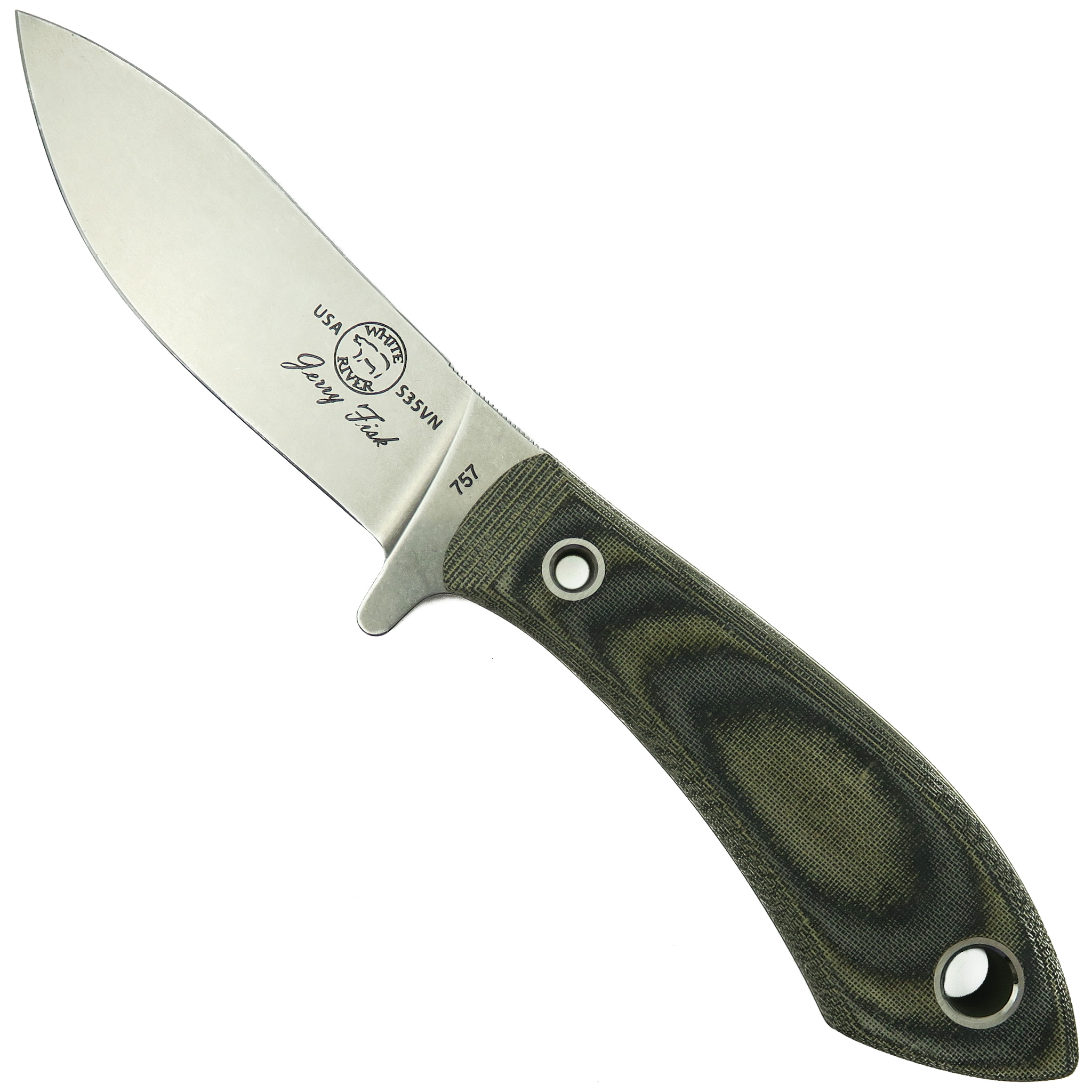 White River Black and OD Green Linen Micarta Sendero Pack Fixed Blade