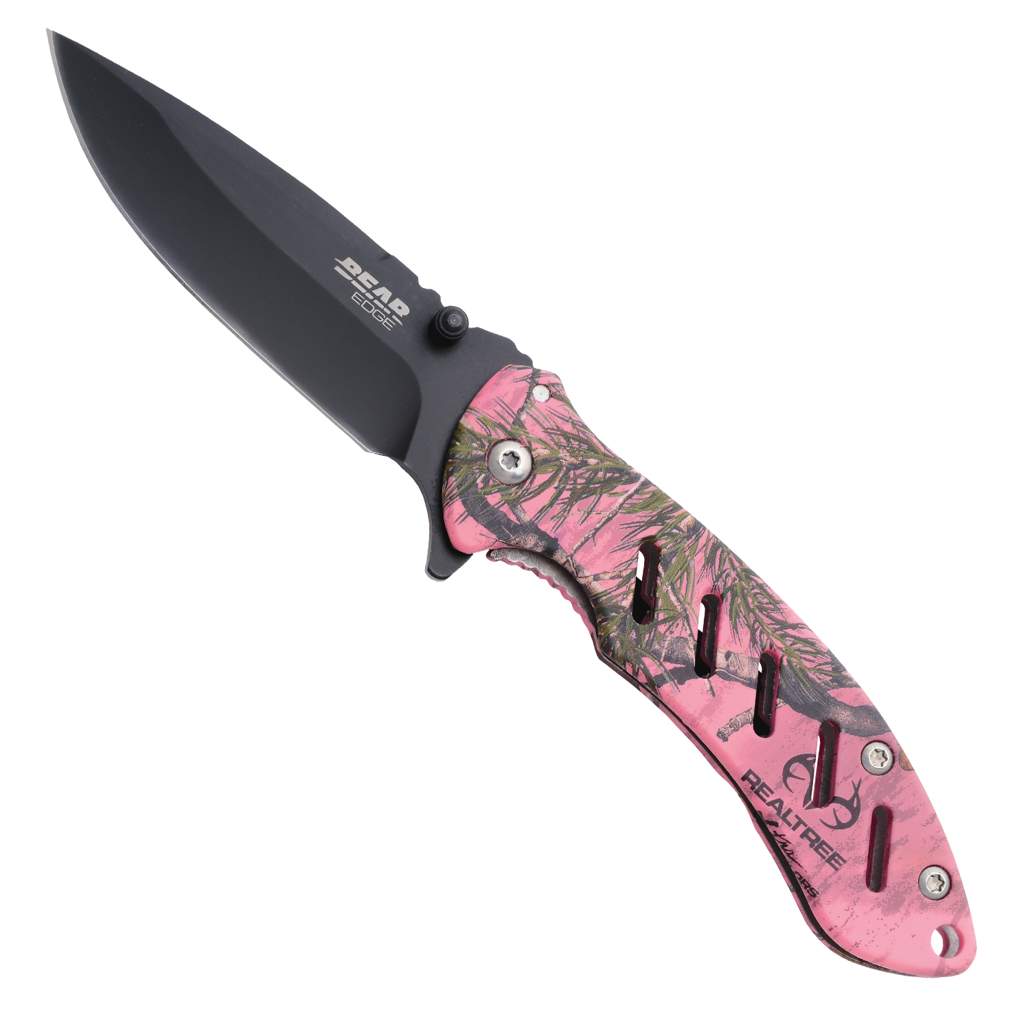 Bear Edge Realtree Xtra Pink Camo Brisk Frame Lock Folder, Black