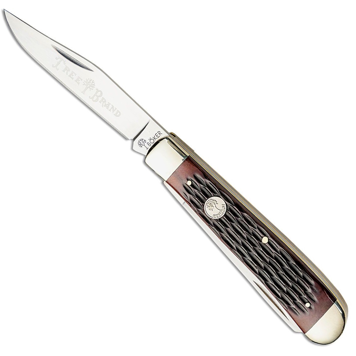Boker Traditional Series 2.0 Jigged Bone Trapper Knife, D2 Satin Blades