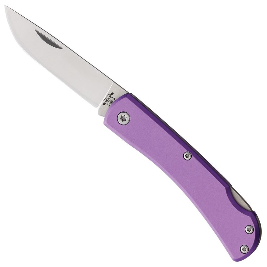 Bear & Son Purple Aluminum Small Locking Farmhand Knife, Drop