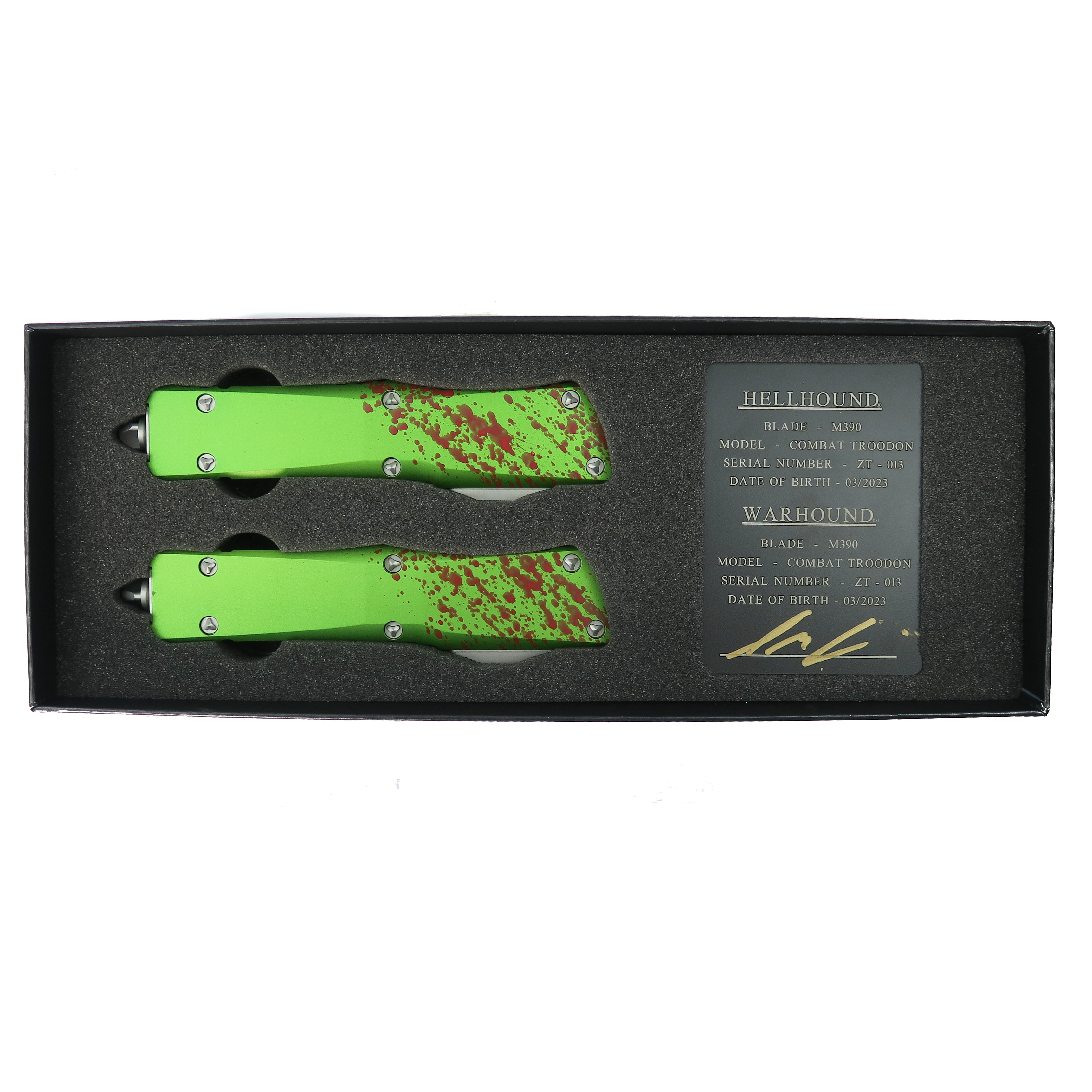 Microtech Signature Series Zombie Combat Troodon Hellhound and