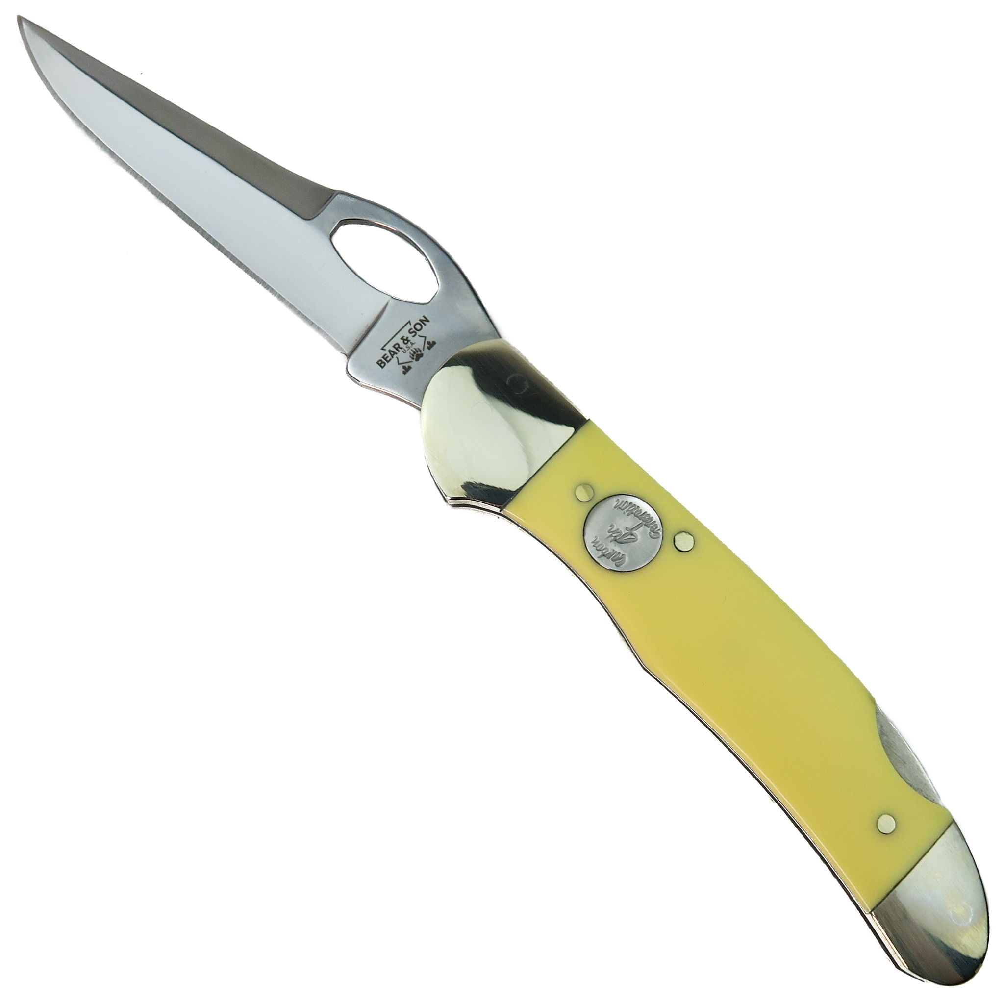 ゴールデンミーン　アウトレンジ　リバイバルORS-83F Fine Tip Bear & Son C3150L Yellow Delrin Cowhand Copperhead Lockback Knife