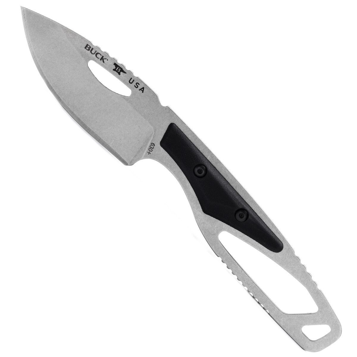 Buck PakLite Hide Select Fixed Blade Knife, Stonewash Drop Point Blade ...