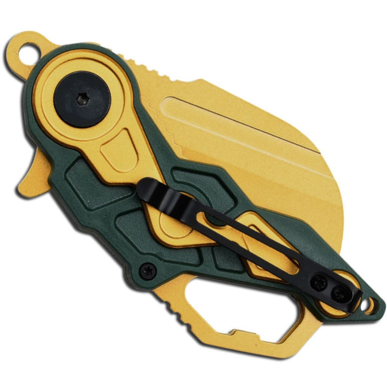 Mtech USA MT-A1199GYL Spring Assist Knife, Gold Cleaver Blade