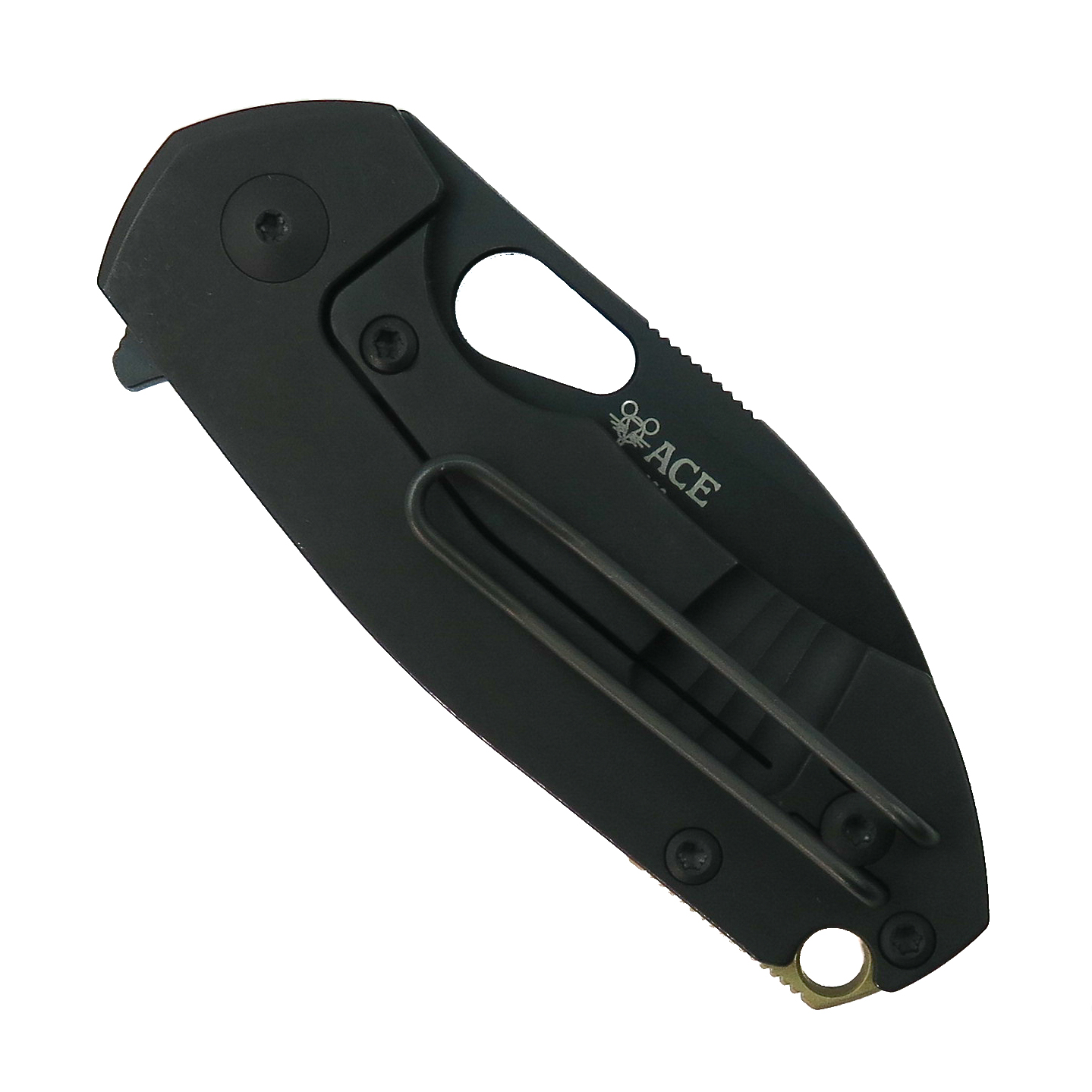 【超希少】L GEAR SOLID 2 GACKT スリーブプレミア品③ GiantMouse BlackOut Titanium ACE Riv Framelock Knife, M390 Blade