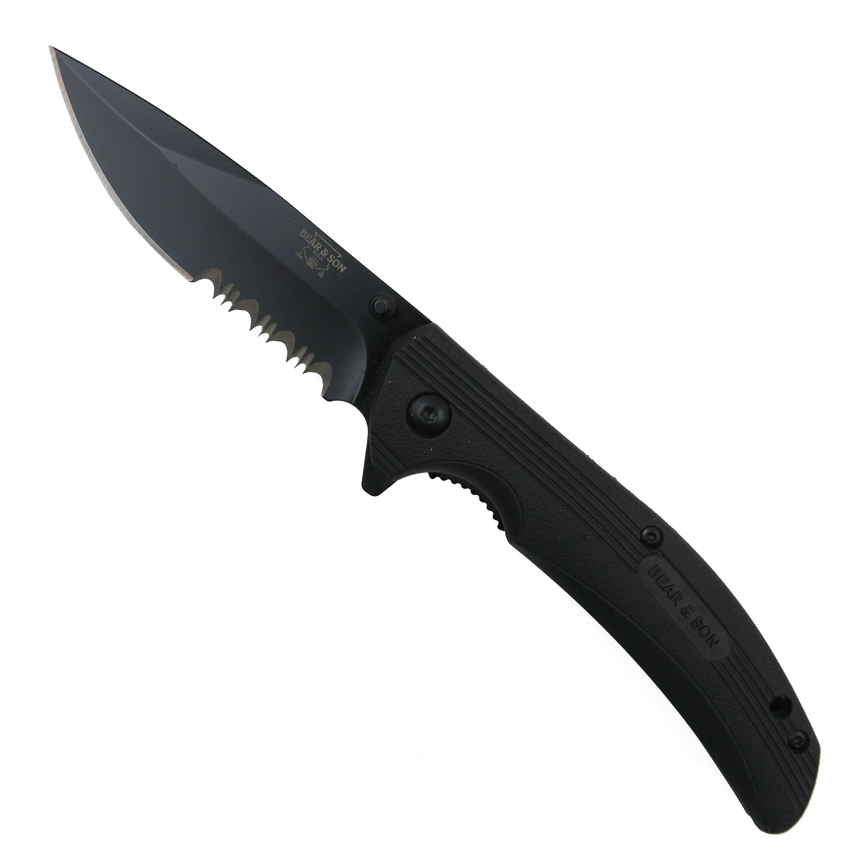 Bear & Son 778BSR Sideliner Black Zytel Linerlock Knife, Black