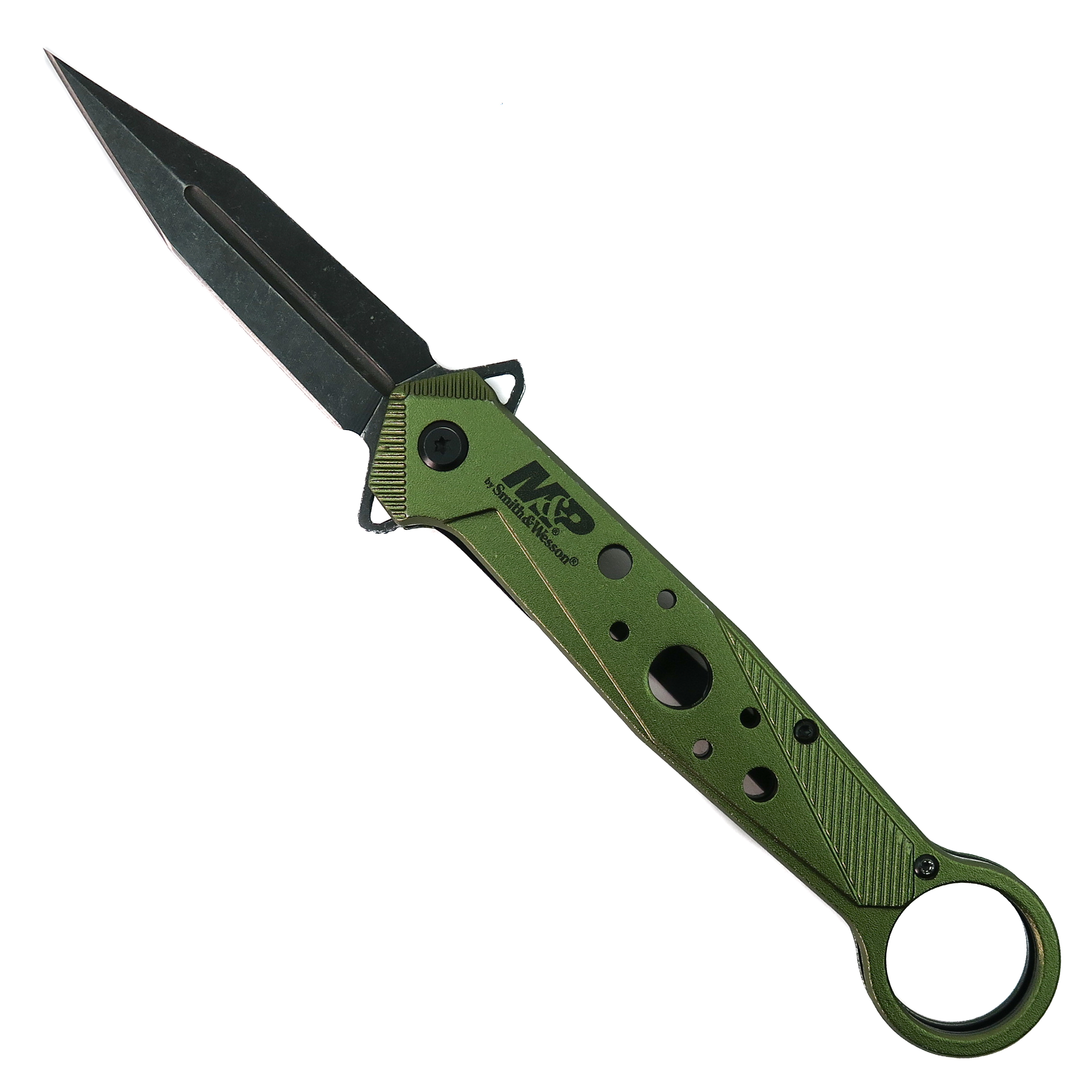 Smith & Wesson Exclusive OD Green M&P Assist Folding Dagger, Black