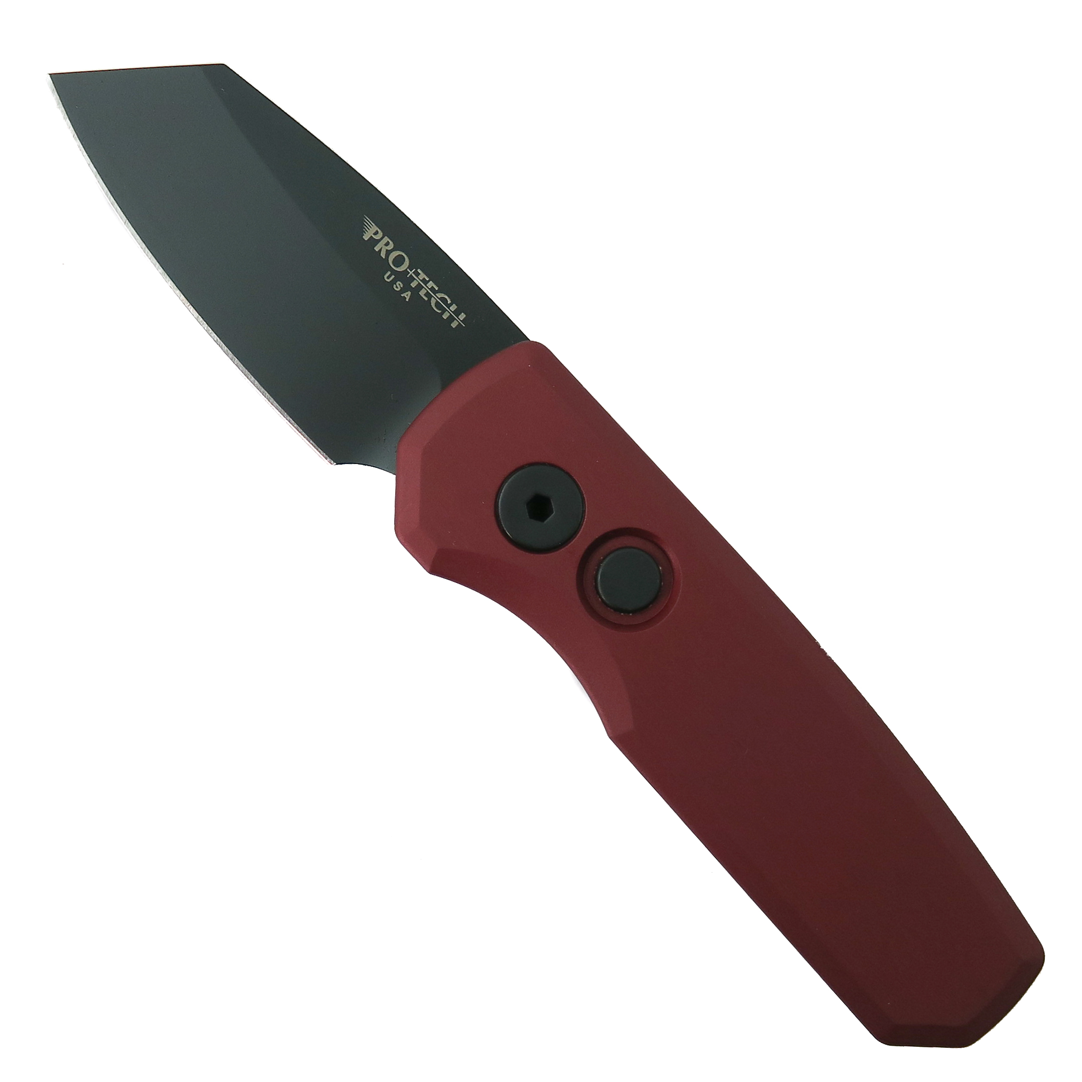 Pro-Tech Red Runt 5 Auto Knife, Reverse Tanto DLC Magnacut Blade