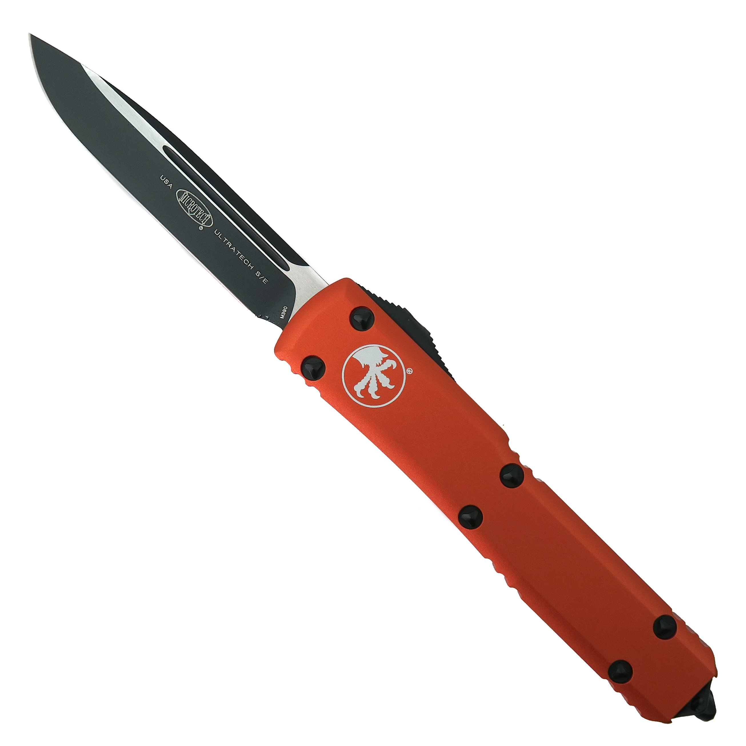 Microtech Orange Ultratech OTF Auto Knife, Black Blade | BladeOps