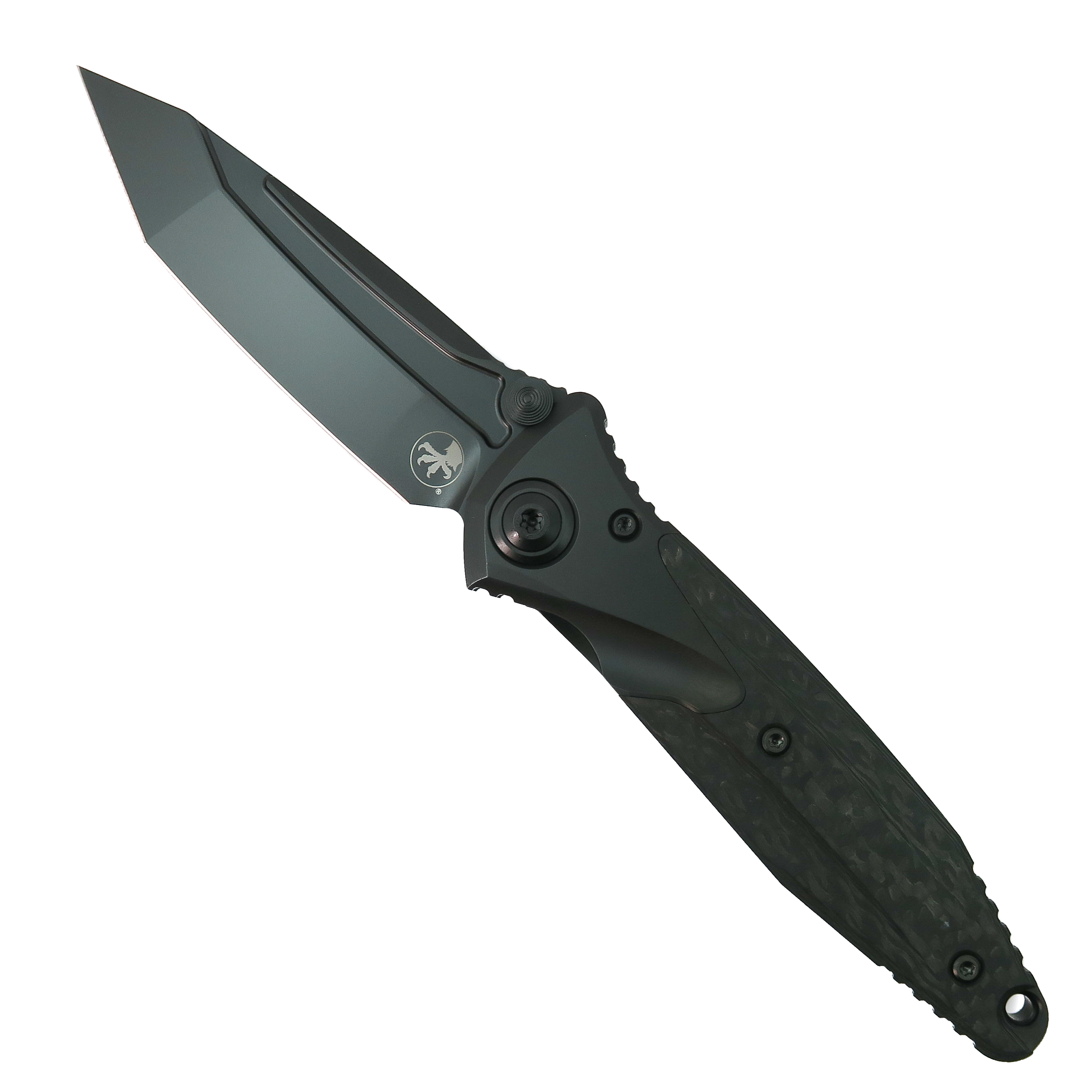 Microtech Carbon Fiber Socom Bravo Folder Knife, DLC Tanto Blade