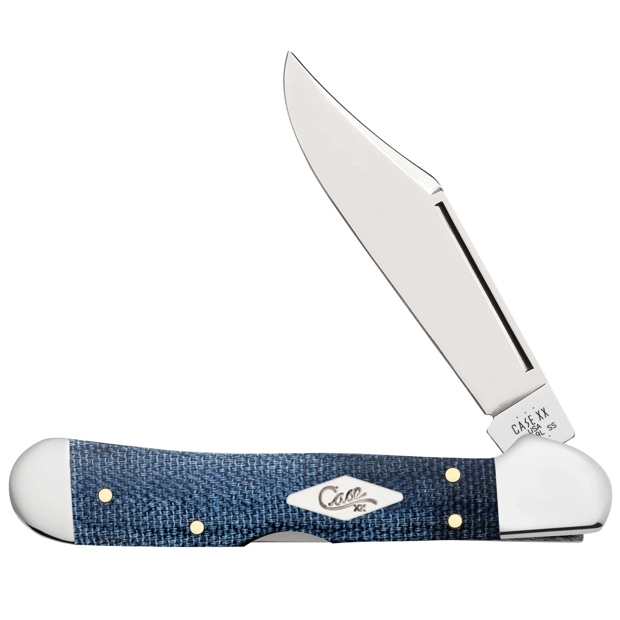 Case XX Smooth Blue Denim Canvas Laminate Mini CopperLock Knife
