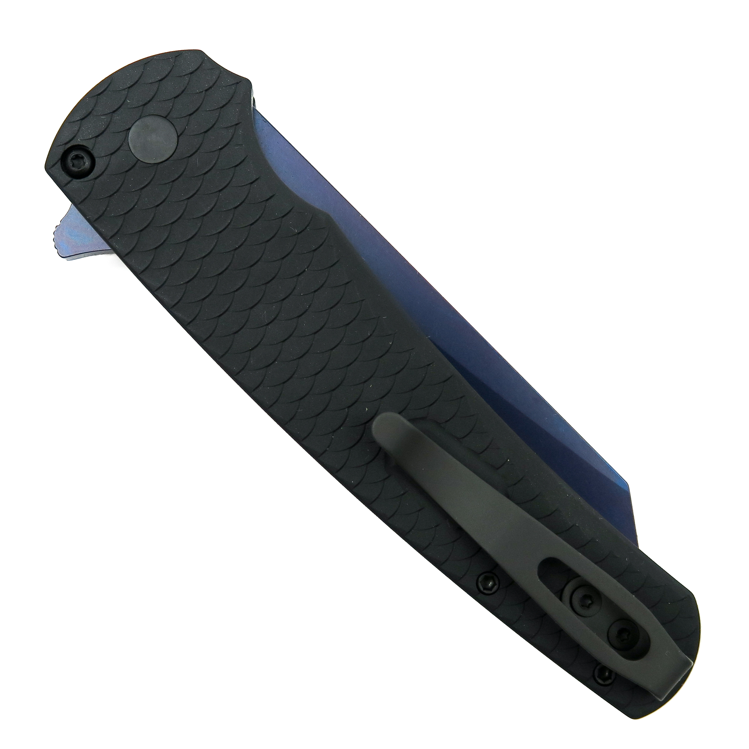Pro-Tech Malibu Black Aluminum Dragon Scale Flipper Knife
