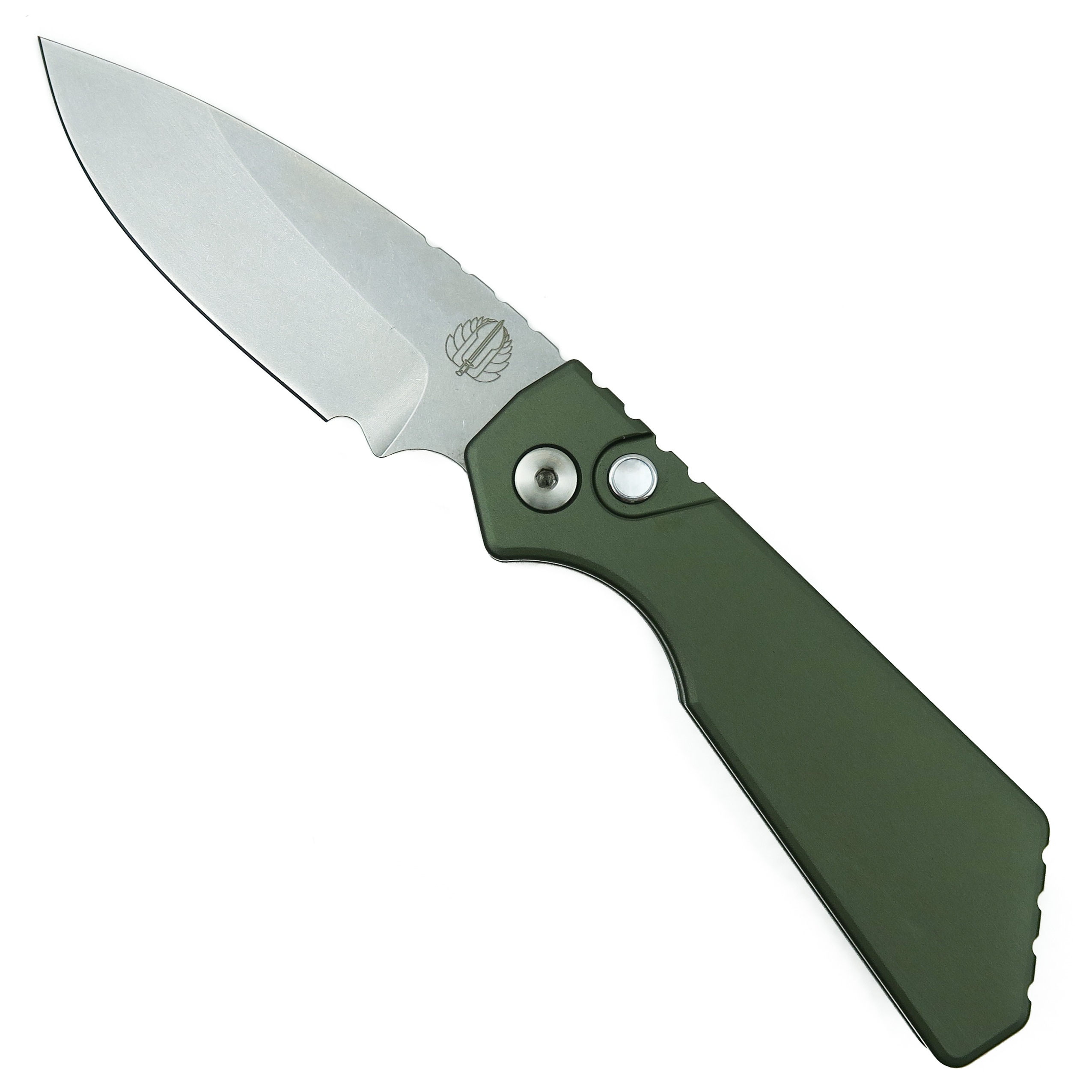 Pro-Tech 2024 Strider PT+ Green Aluminum Auto Knife, Stonewash