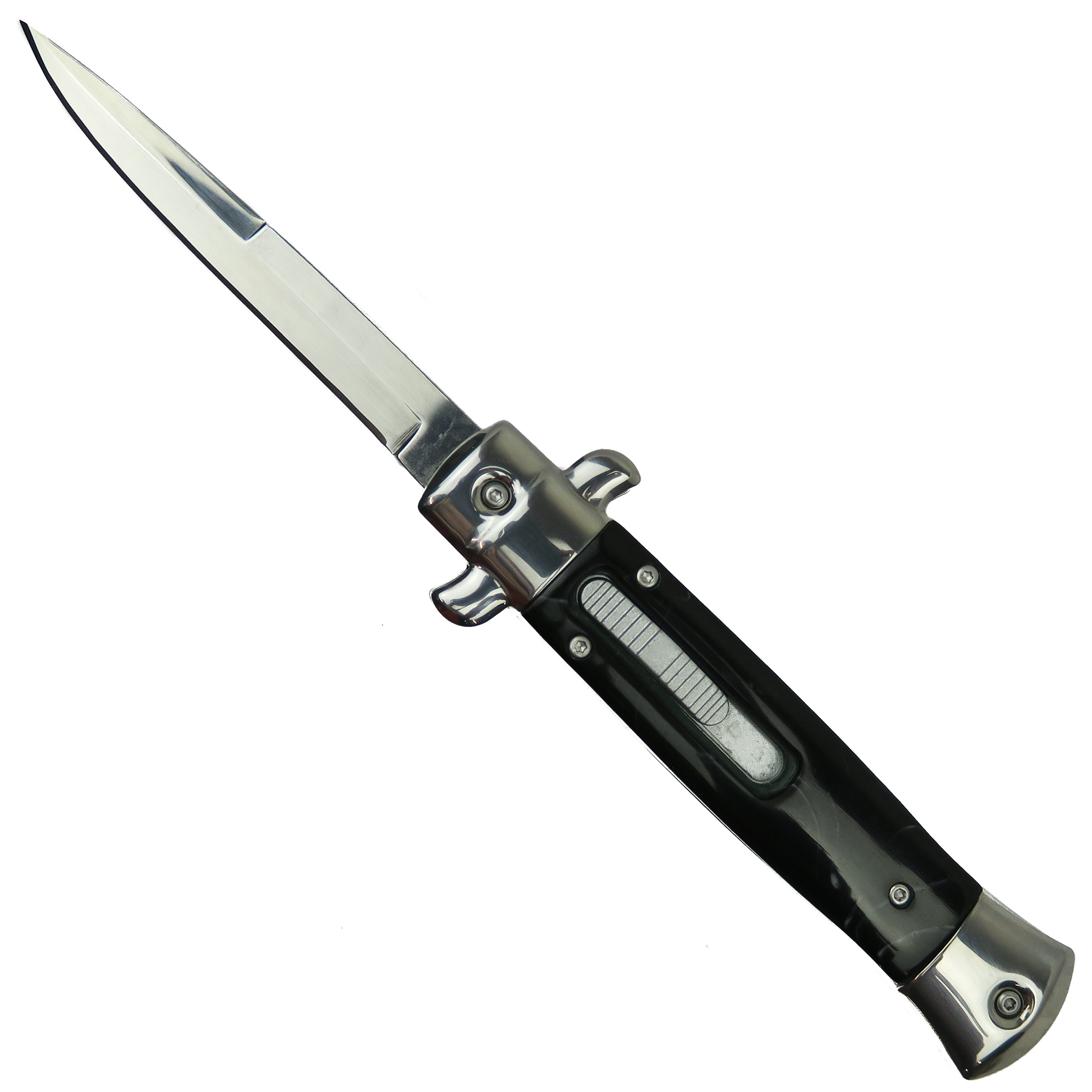 PK-46 Black Marbleized Stiletto OTF Auto Knife | BladeOps