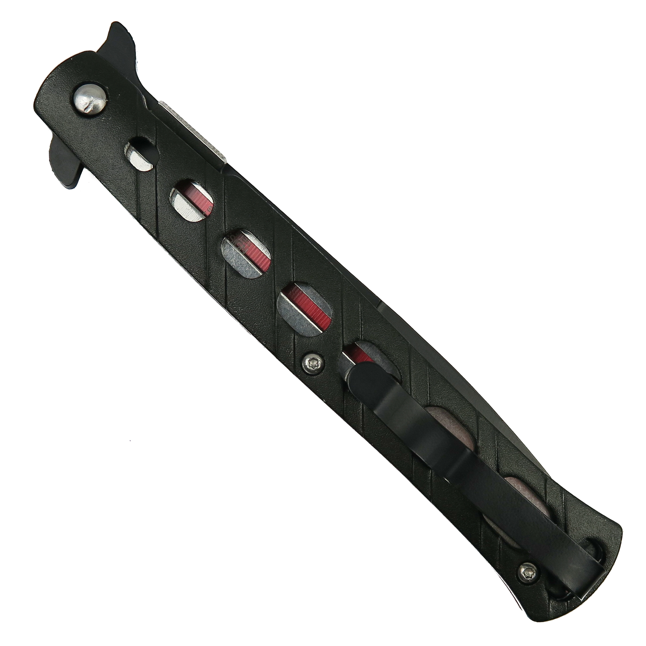MTech Red Godfather Spring Assist Knife, Black and Red Spear Point