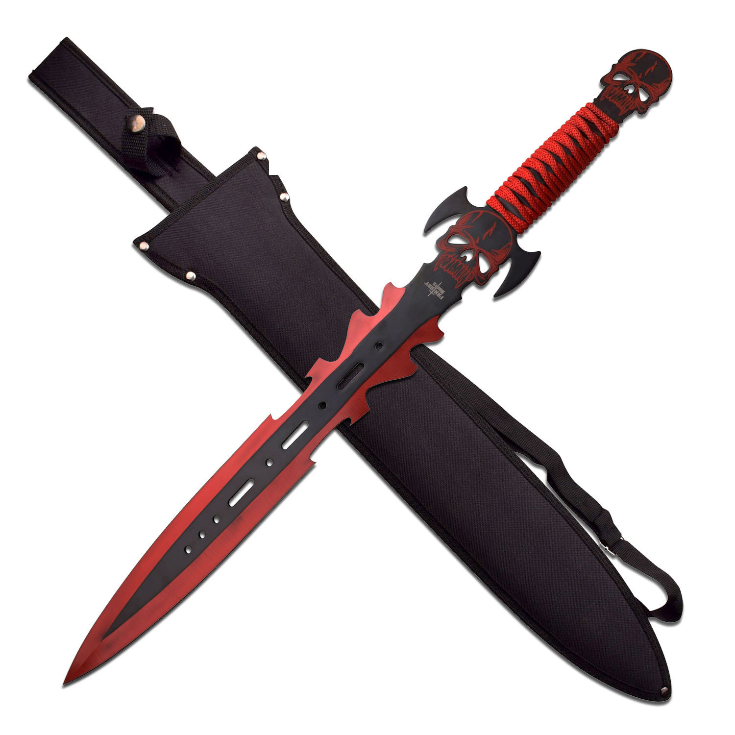 Fantasy Master FM-681RD Cord Wrapped Red Skull Short Sword, 20.25