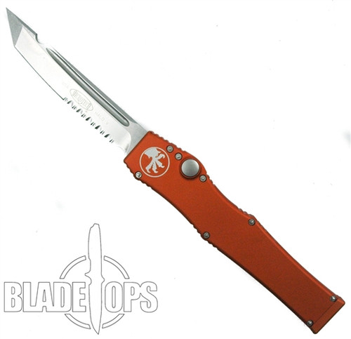 Microtech 150-11OR Orange Halo V T/E OTF Auto Knife, Stonewash