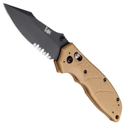 HK 54153 Flat Dark Earth Exemplar Folder Knife, 154CM Black Combo