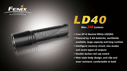 fenix 4 aa flashlight Fenix LD40 R4 Multi Function Flashlight, 248 Lumens