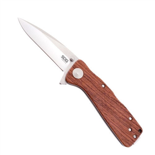 SOG Twitch XL Spring Assist Knife, Satin Blade, Rosewood Handle