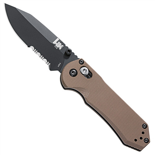 Benchmade HK Mini Sand G10 AXIS Folder Knife, D2 Black Combo Blade