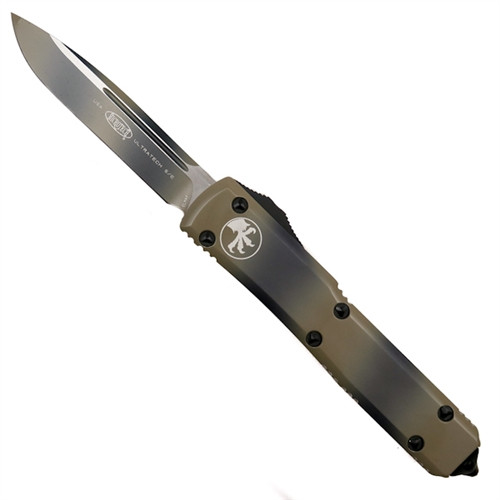 Microtech 121-1TC Tan Camo Contoured Ultratech S/E OTF Auto Knife, Tan Camo Blade