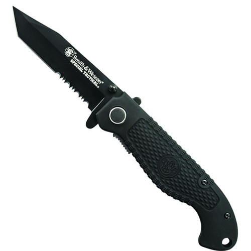 Smith & Wesson CKTACBS Special Tactical Folder Knife, Tanto Combo Black ...