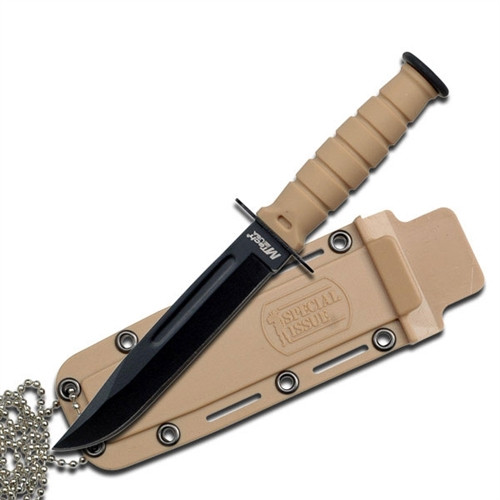MTech USA MT-632DT Desert Tan Mini Combat Fixed Blade Neck Knife