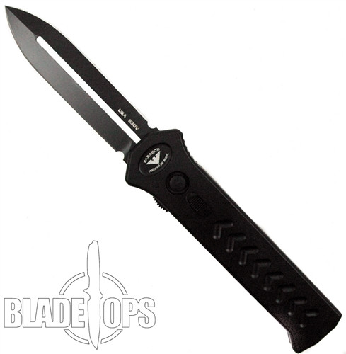 Paragon Black Cerakote PARA-XD OTF Auto Knife, DLC Black Dagger Blade