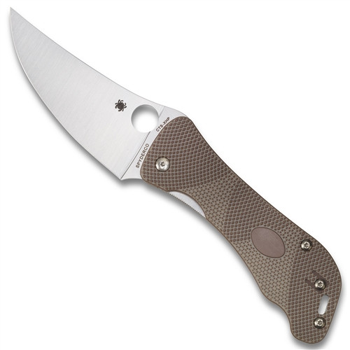 Spyderco C225GP Brown/Tan Hundred Pacer Folder Knife, CTS-XHP