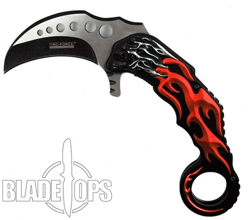 Tac Force Red Demon Claw Karambit Assist Knife
