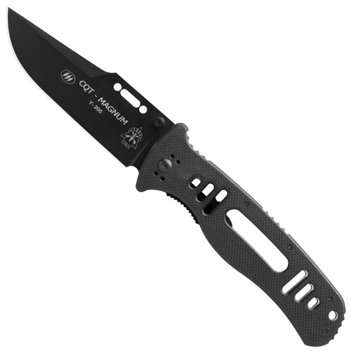 TOPS CQT Magnum 747 Folder Knife, Black Blade | BladeOps