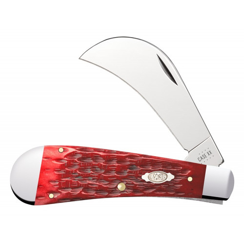 Case Dark Red Bone Peach Seed Jig Hawkbill Pruner | BladeOps