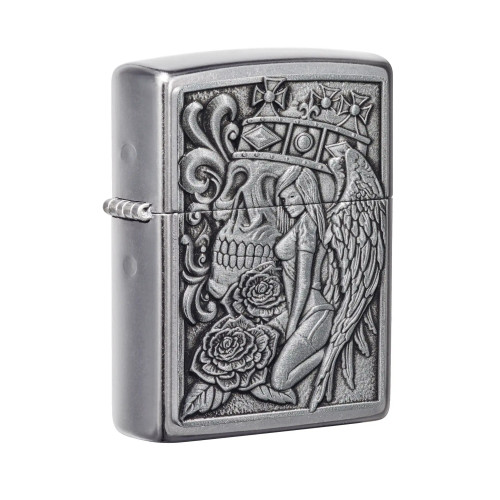 半額以下で買えるクーポン特集 Zippo BladeOps | Lighter Emblem Angel and Skull 207 アンティーク雑貨